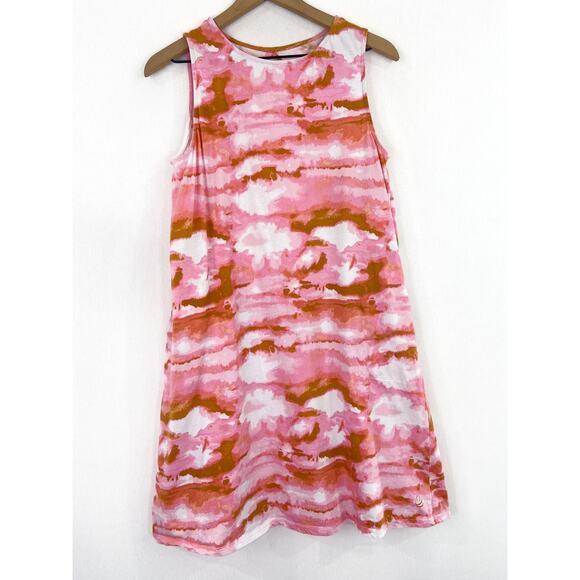 Cuddl Duds Women's Pink Tie Dye Tank Dress Medium Pink Ochre Camo Sleevless - Picture 2 of 10